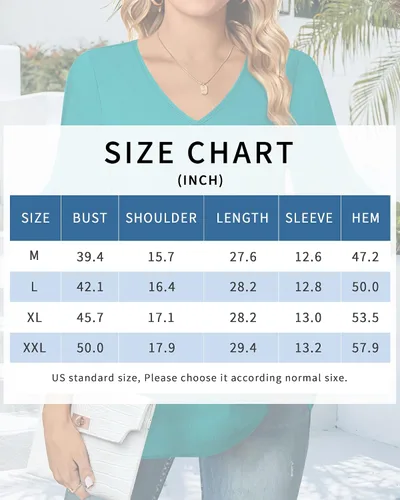 Vista 5 de VALOLIA Blusas de manga 34 para mujer, blusas elegantes y casuales de negocios de doble capa
