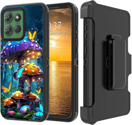 Vista 24 de Funda para Moto G Stylus 5G 2023 con funda de clip para cinturón y soporte, resistente de doble capa, resistente a prueba de golpes, para Motorola