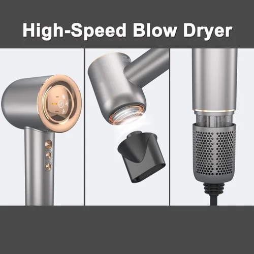 Vista 4 de Secador de pelo – 110000 RPM de alta velocidad sin escobillas motor negativo secador de soplado iónico negativo para secado rápido, secador de pelo