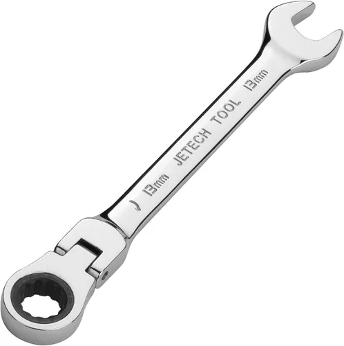 Vista 13 de Jetech Llave de trinquete de cabezal flexible de 8 mm, acero Cr-V de grado industrial, 12 puntos, diseño desviado de la esquina, trinquete de 72