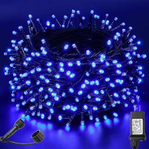 Vista 18 de BlcTec Luces de Navidad blancas cálidas, 300 luces LED de 108 pies para árbol de Navidad con 8 modos, impermeables, con certificación UL