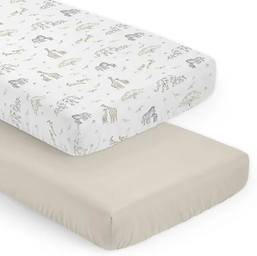 Vista 7 de Sweet Jojo Designs Sábanas bajeras para cuna de bebé (animales de safari jungla) para niños o niñas, guardería infantil, habitación de niños