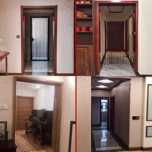 Vista 6 de Cortina de cuentas de madera de 25 hebras, persianas colgantes para puerta, no se decolora fácilmente, no se enreda, sala de estar, bodas, fiestas