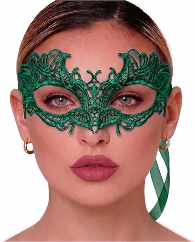 Vista 38 de Masquerade Mask For Women Lace Masquerade Mask for Masquerade Party, Proms, Venetian Party, Mardi Gras, Halloween & Cosplay Ana Bg Pluma de Pavo Real