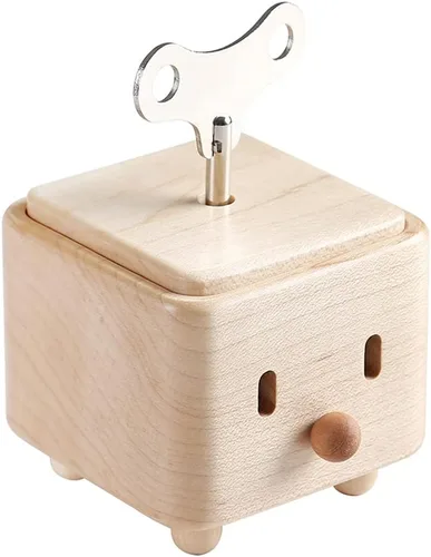 Vista 2 de SOFTALK Caja de música de madera con 18 notas de cuerda musical, regalos para Navidad, cumpleaños, día de San Valentín