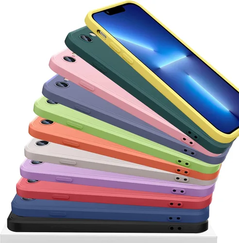 Vista 7 de Funda para iPhone 11, funda de goma de gel de silicona líquida, no amarillenta, funda protectora de silicona multicolor, funda protectora Negro