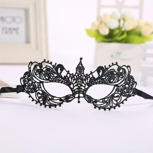 Vista 5 de fjygwx13 Máscara veneciana para hombres y parejas, máscara veneciana para Halloween, máscara de encaje, disfraz, fiesta de graduación, baile
