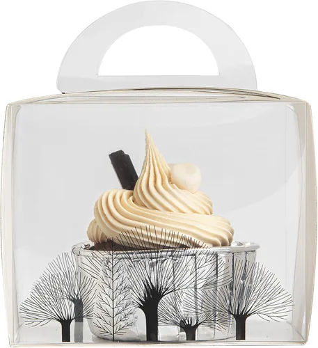 Vista 10 de Restaurantware Sweet Vision - Cajas individuales para cupcakes de 5 x 3.25 pulgadas, 100 cajas de exhibición desechables para cupcakes, con asa