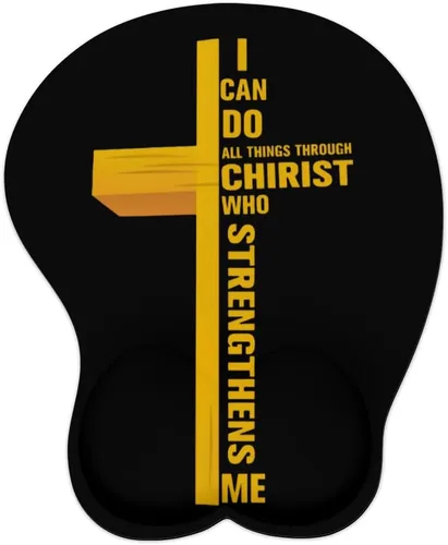 Vista 18 de Mousepad Blessed Religious Cross Ergonomic Wrist Support Non-Slip Base Mouse Mat with Wrist Rest Computer Mousemat for Desk Work Accessories Pad