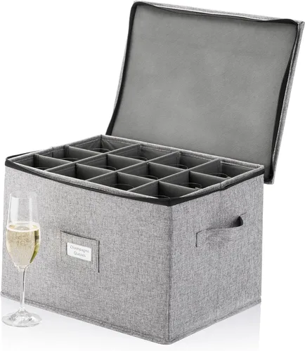 Vista 11 de Juego de 4 cajas de almacenamiento de porcelana para vajilla – Carcasa rígida y apilable – Tamaños: 12 – 10 – 8.5 pulgadas y 7 pulgadas de ancho