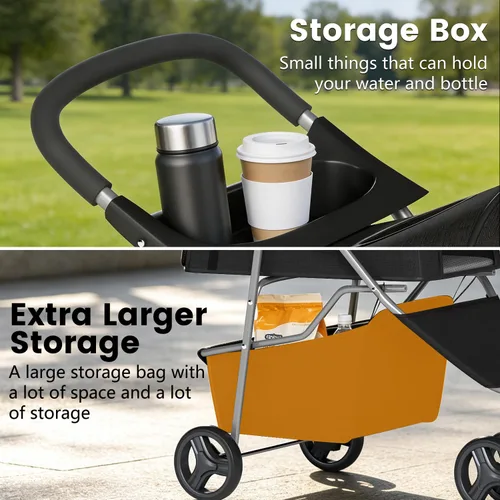 Vista 5 de BestPet Carriola de 3 ruedas para mascotas Carriola para perros y gatos Malla transpirable Portador de viaje ligero Diseño impermeable