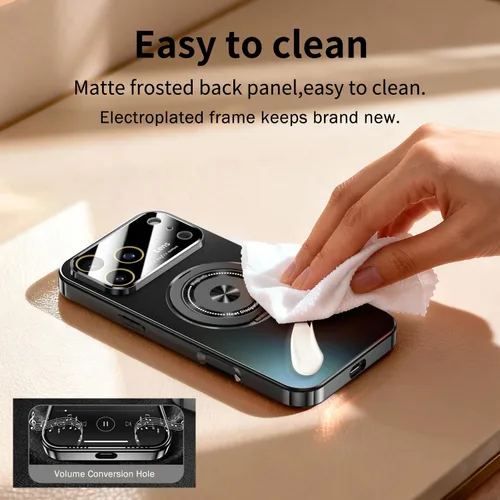 Vista 4 de Funda para iPhone 17 Pro Max con soporte magnético giratorio [cubierta de cámara integrada] [compatible con MagSafe] Funda delgada de protección a