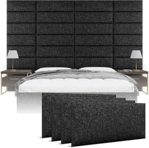 Vista 28 de Vänt - Paneles tapizados de pared, cabeceros de pared tamaño Queen/Full, color beige boucle, juego de 4 paneles