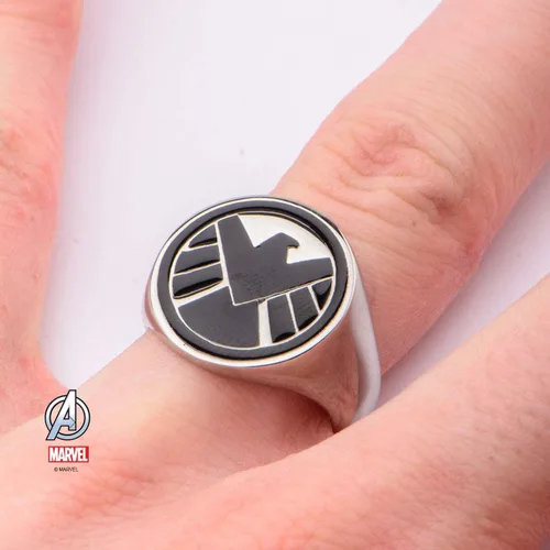 Vista 2 de Marvel Escudo de cómics STL BLK Logo RNG, Acero inoxidable