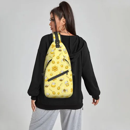 Vista 6 de Famame Mochila bandolera para el pecho, bolsa de hombro, gimnasio, ciclismo, viajes, senderismo, mochila para hombres y mujeres, Multicolor 34