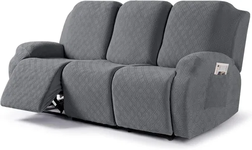 Vista 21 de VANSOFY Funda para silla reclinable, 3 piezas elásticas para silla reclinable, funda suave para silla reclinable, protector de muebles para perros