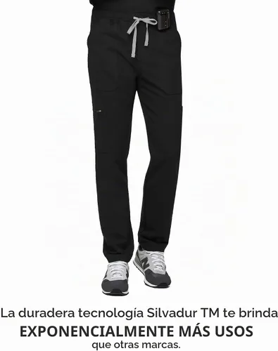 Vista 6 de Pantalones de limpieza tipo cargo FIGS Cairo, ajuste clásico de pierna recta BLK