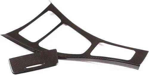 Vista 3 de Marco de cambio de engranajes de consola central de fibra de carbono ABS Accesorios para BMW E90 E92 2005-2012 Serie 3 conducción izquierda