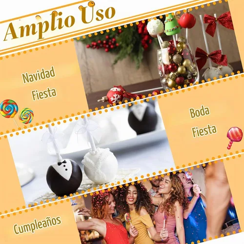 Vista 5 de 100 palitos de piruleta blancos de 6 pulgadas, palitos de papel de piruleta, palitos de papel para cupcakes, dulces caseros, chocolate, postre