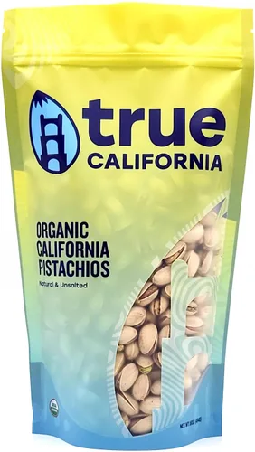 Vista 6 de True California Pistachos orgánicos secos tostados y ligeramente salados marinos (1 libra) en la cáscara - Snacks saludables, veganos y sin gluten