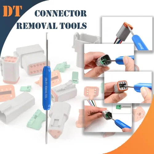 Vista 3 de JRready DT series Contactos sólidos Herramienta de extracción de pines DRK-RT1, Herramienta de extracción de conectores Deutsch, Gancho de 90 grados