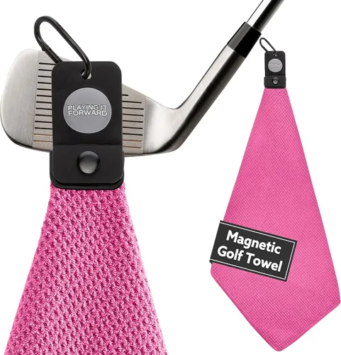 Vista 20 de Toallas de golf magnéticas para bolsas de golf con clip y imán ultra fuerte - Toalla de microfibra con tejido de gofre para sujeción segura