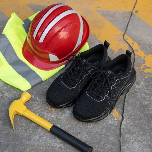 Vista 7 de SUADEX Zapatos de punta de acero para hombres y mujeres, zapatos de trabajo indestructibles, ligeros y cómodos, zapatos de seguridad antideslizantes