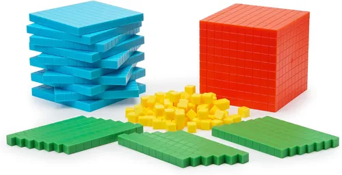 Vista 8 de Simply magic 131 bloques base de diez bloques para matemáticas – Bloques de valor posicional, base 10 manipulativos matemáticos K-3, contadores