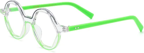 Vista 4 de HEPIDEM Marco de gafas de acetato en polvo para mujer, gafas redondas vintage para hombre, gafas ópticas