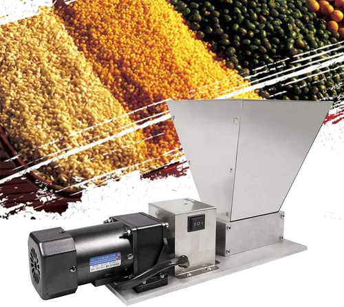 Vista 6 de Molinillo eléctrico de grano de 110 V, 60 W, molinillo de maíz de acero inoxidable, trituradora de malta, molinillo de trigo de cebada con embudo