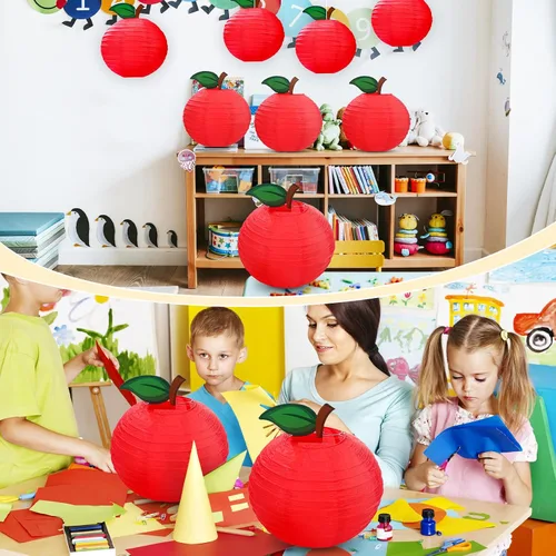 Vista 7 de Retisee 12 linternas de papel de manzana de 10 pulgadas para decoración