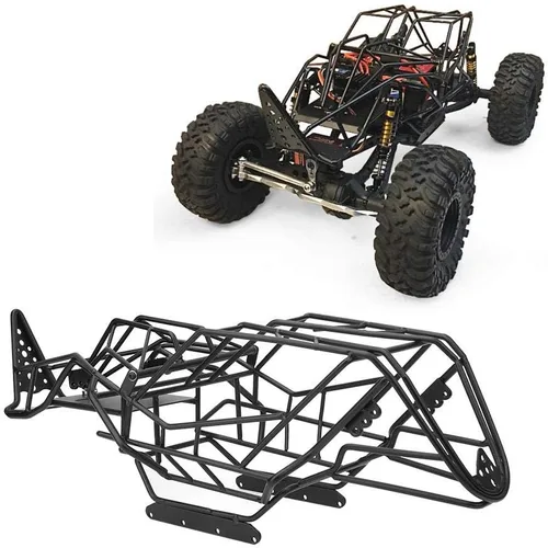 Vista 8 de Dilwe Marco de jaula enrollable para automóvil a control remoto, marco de metal, cubierta de chasis para Axial Wraith a escala 1/10