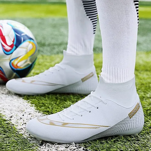 Vista 4 de AOCON Zapatos de fútbol para hombre, tenis de fútbol atléticos para entrenamiento, al aire libre, interiores, tacos FGAG juveniles profesionales
