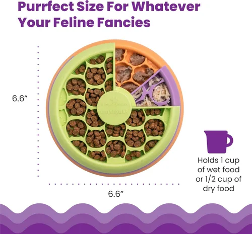 Vista 5 de Catstages Kitty Lickin' Layers - Juguete interactivo para gatos con alimentación lenta, rompecabezas de golosinas, para comida seca o húmeda