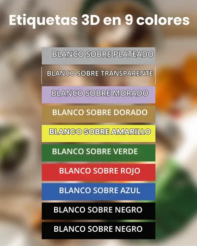Vista 2 de Paquete de 10 cintas de estampado 3D de plástico de 3/8 pulgadas compatibles con rotuladora Dymo
