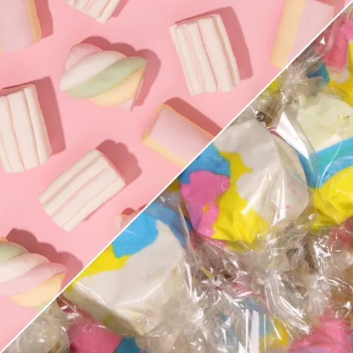 Vista 2 de It's Delish - Caramelos masticables estilo malvavisco de 1 libra, bolsa a granel de 1 libra – Taffies suaves gourmet envueltos individualmente