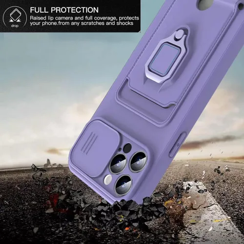 Vista 3 de Funda con correa cruzada para Samsung Galaxy S23 Ultra 5G con tarjetero y soporte de anillo magnético, cordón ajustable de silicona a prueba de Negro