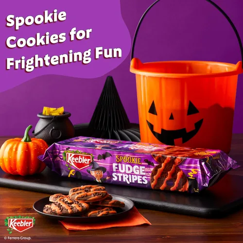 Vista 3 de Keebler Spookie Fudge Stripes, galletas sabor vainilla de Halloween