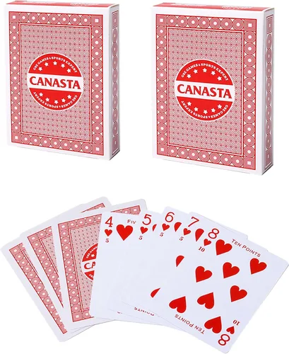 Vista 13 de GSE - Cartas Canasta de 2 barajas con valores de puntos, naipes azules 2 tarjetas azules