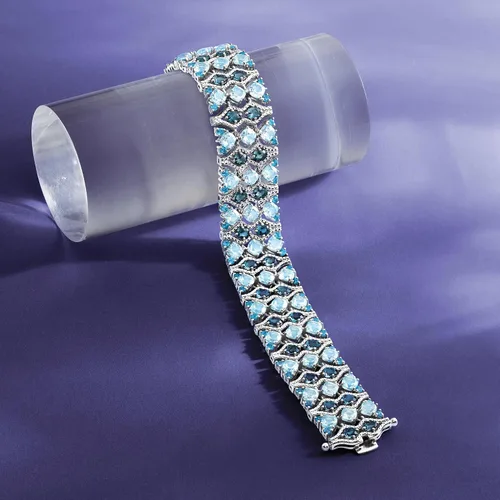 Vista 4 de Ross-Simons 26.75 ct. t.w. London and Sky Blue Topaz Bracelet in Sterling Silver