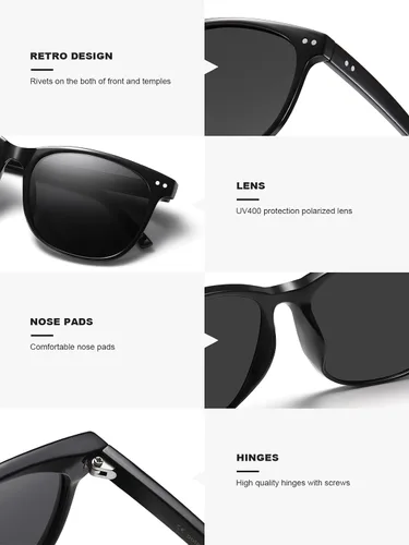 Vista 2 de Wzerry Gafas de sol polarizadas para mujer, estilo vintage, redondas, con protección UV400