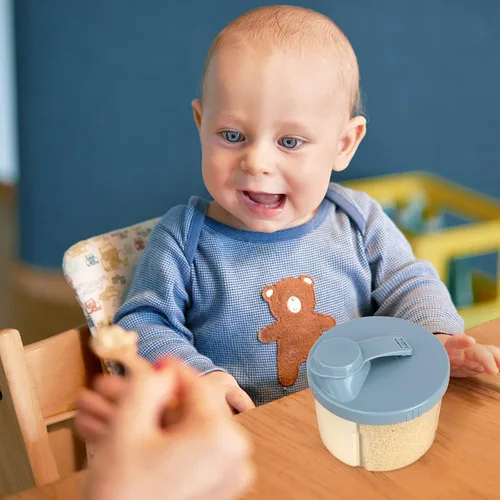 Vista 7 de Accmor - Dosificador de fórmula para bebés para llevar, contenedor giratorio sin derrames de cuatro compartimentos para llevar, contenedor de snacks