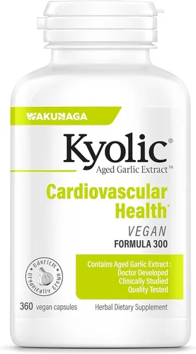 Vista 6 de Kyolic Age Cardiovascular Health* Fórmula vegana 300, 120 cápsulas Fórmula de extracto de ajo envejecido biodisponible vegano que apoya la función