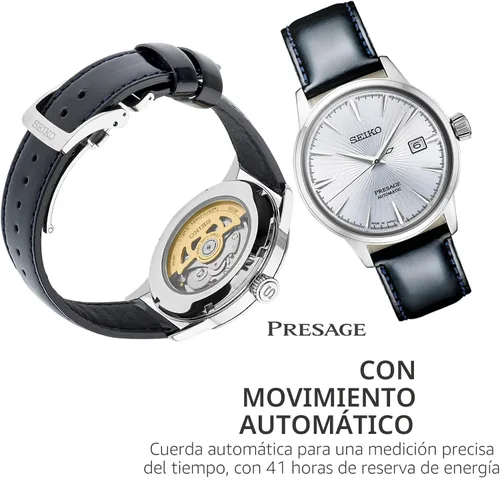 Vista 3 de SEIKO Reloj Automático para Hombre - Presage Cocktail Time - Esfera con Numeración Dorada y Calendario con Fecha, Resistente al Agua 50m