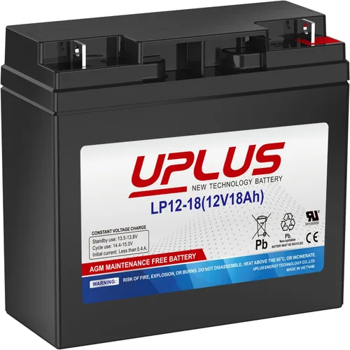 Vista 8 de Uplus - Batería recargable de plomo ácido sellada de 12 V 5 Ah - DJW12-5.0T reemplaza la batería de alarma doméstica compatible con terminales F1 F2