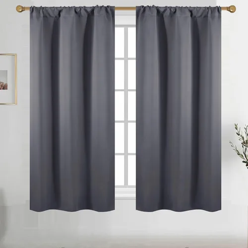 Vista 14 de Diraysid Cortinas opacas beige para dormitorio y sala de estar, cortinas con aislamiento térmico para oscurecer la habitación, 42 x 63 pulgadas, 2