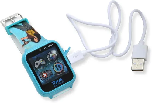 Vista 7 de Accutime Disney Raya the Last Dragon - Reloj inteligente educativo con pantalla táctil para niños niñas niños pequeños - Cámara para selfie