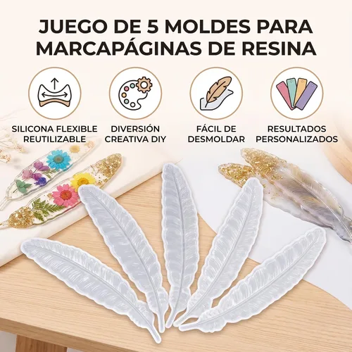 Vista 4 de Kit de 5 piezas de silicona para marcapáginas con reutilizable para proyectos de manualidades, 5 formas únicas, 15 minutos, fácil de configurar