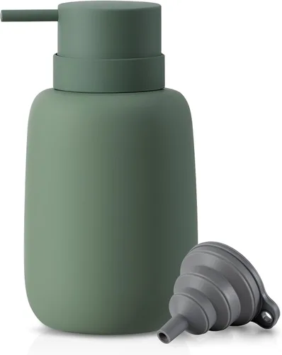 Vista 10 de Dispensador de jabón negro mate para baño, dispensador de jabón de cerámica, dispensador de loción, dispensador de jabón para platos, dispensador