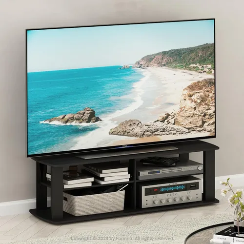 Vista 2 de Furinno 11191BK THE Centro de Entretenimiento Soporte para TV, Negro